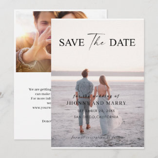 Convites Editable Wedding Save the Date Card – Modern Minim