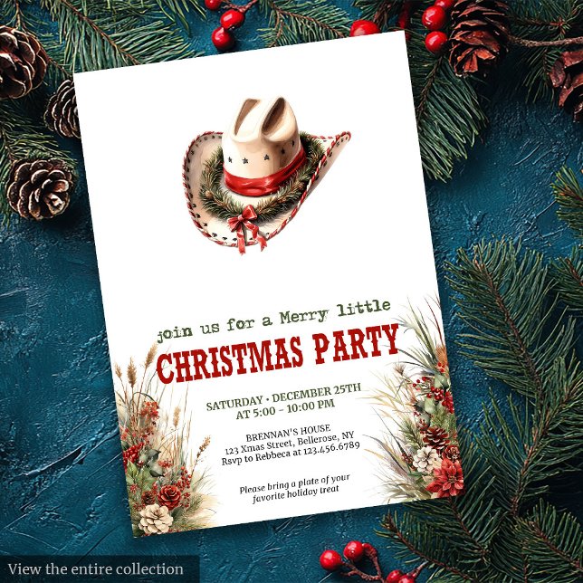 Convites Editable Wild West Christmas party digital Invites (Editable Wild West Christmas party digital download

)