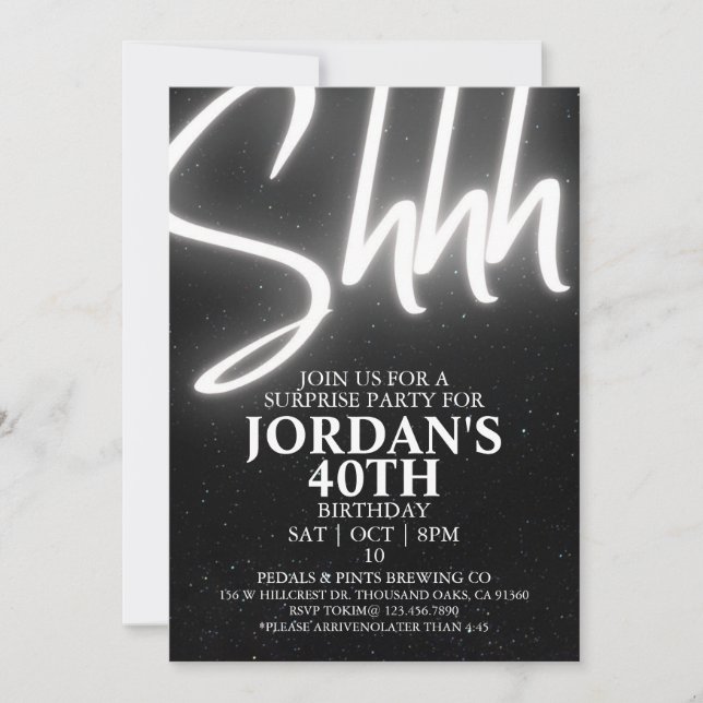 Convites Editável, Surpresa Festa, Surpresa Aniversário (Frente)