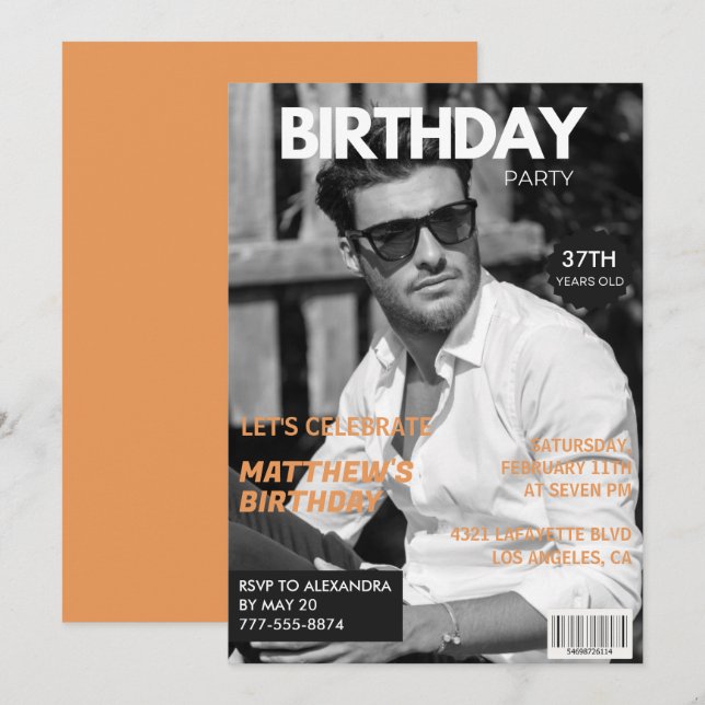 Convites Editorial da Revista Preto e Branco 37º aniversári (Frente/Verso)