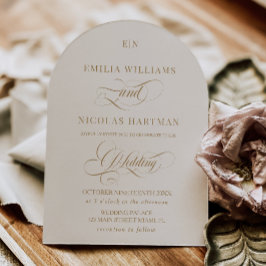 Convites Editorial Monograma Marfim Casamento