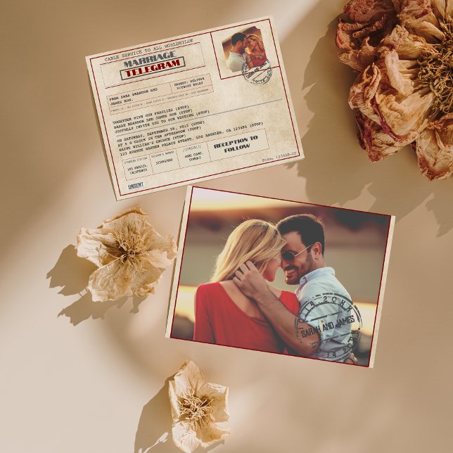 Convites Editorial Photos Vintage Wedding Old-Fashioned (Criador carregado)
