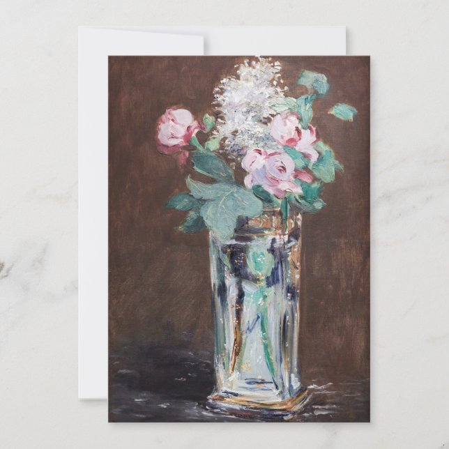Convites Edouard Manet - Flores em um Vaso de Cristal (Frente)