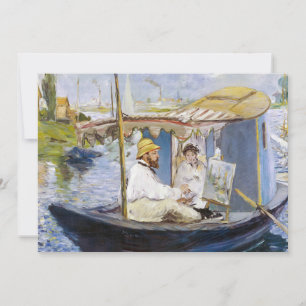 Convites Edouard Manet - Monet no seu barco ateliê