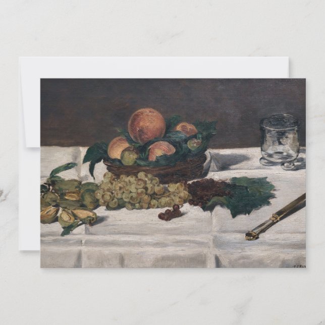Convites Edouard Manet - Natureza Morta, Frutas numa Mesa (Frente)