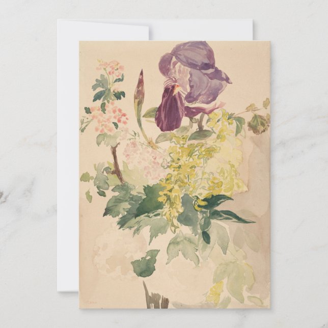 Convites Edouard Manet - Peça Flor com Iris, Laburnum,  (Frente)