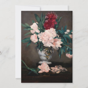 Convites Edouard Manet - Vaso de Peônias em Pequeno Pedesta