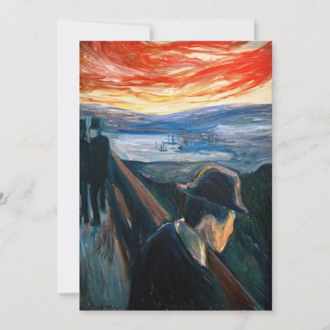 Convites Edvard Munch - Humor Doente no Sunset, Desespero 1 (Frente)