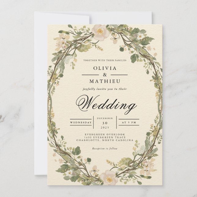Convites Eethal Bloom Archway Wedding (Frente)