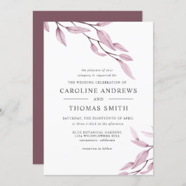 Convites Eethal Burgundy | Casamento de Folhas Botânicas