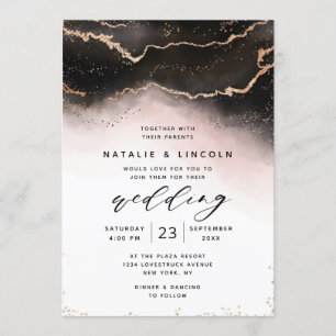 Convites Eethal Mist Ombre Blush Watercolor Casamento Moody