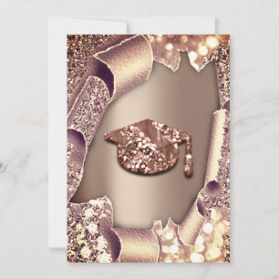 Convites EFEITO 3D DA Glitter Rosa BONÉ Formando de tercei