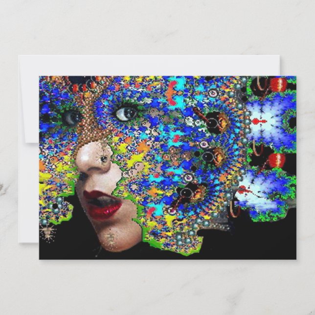 Convites EFÊMERO, Festa de Mardi Gras com Máscaras preto az (Frente)