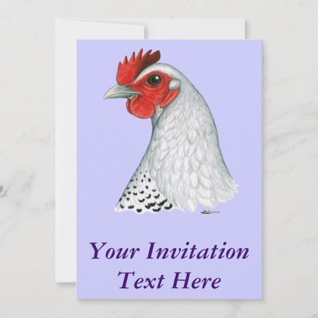 Convites Egípcio Fayoumi: Silver Hen (Frente)