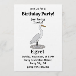 Convites Egret Lucky Bird Birthday Party