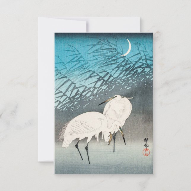 Convites Egrets and Reeds in Moonlight (1926) apresentada p (Frente)