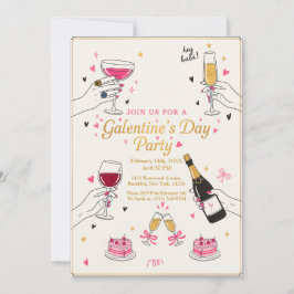 Convites Ei Bebê Galentines Festa Vinho Bolo