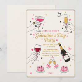 Convites Ei Bebê Galentines Festa Vinho Bolo