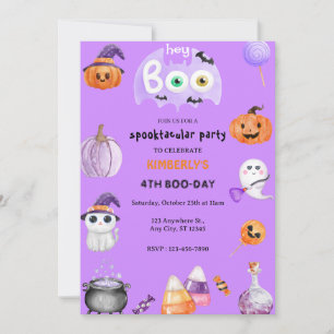 Convites Ei, Boo! Aniversário de criança Fantasma do Hallow