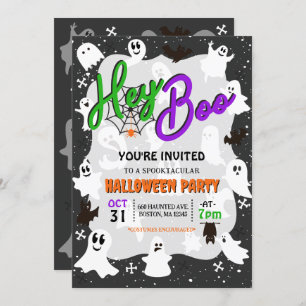 Convites Ei Boo Cute Spooky, Festa de Halloween Fantasma
