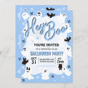 Convites Ei Boo Cute Spooky, Festa de Halloween Fantasma