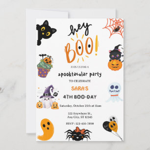 Convites Ei, Boo! Halloween Ghost Spooktacular Birthday