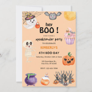Convites Ei, Boo! Halloween Ghost Spooktacular Birthday