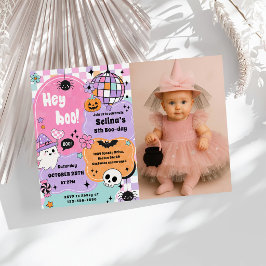 Convites Ei Boo! Lilás Rosa Fantasma Menina de Halloween An
