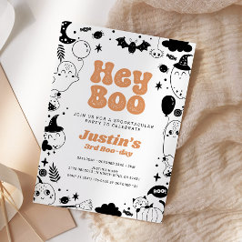 Convites Ei Boo Orange Ghost Halloween Aniversário