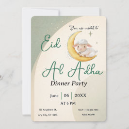 Convites Eid  Al Adha Dusty Green Sheep Dinner Party