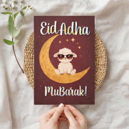 Convites Eid Al Adha Mubarak Funny Sheep Greeting Card 