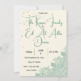 Convites Eid  Al Adha Sage Green Dinner 