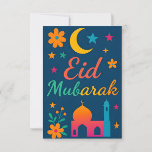 Convites Eid Mubarak - Colorido para Crianças Mesquita Flor