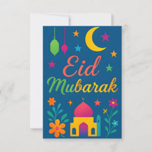 Convites Eid Mubarak - Colorido para Crianças Mesquita Flor