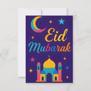 Convites Eid Mubarak - Colorido para Crianças Mesquita Flor
