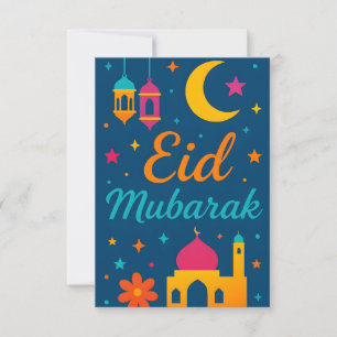 Convites Eid Mubarak - Colorido para Crianças Mesquita Flor