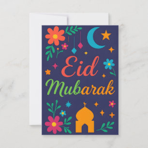 Convites Eid Mubarak - Colorido para Crianças Mesquita Flor