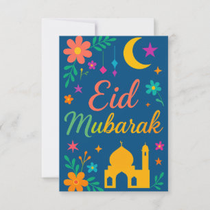 Convites Eid Mubarak - Colorido para Crianças Mesquita Flor