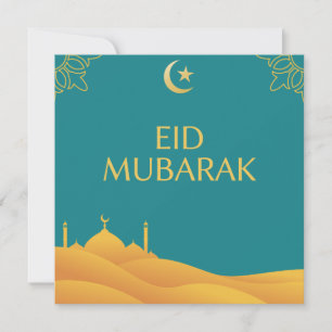 Convites Eid Mubarak em turquesa