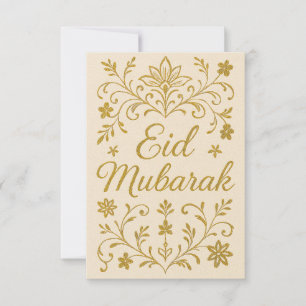 Convites Eid Mubarak - Flores Brancas e Douradas da Mesquit