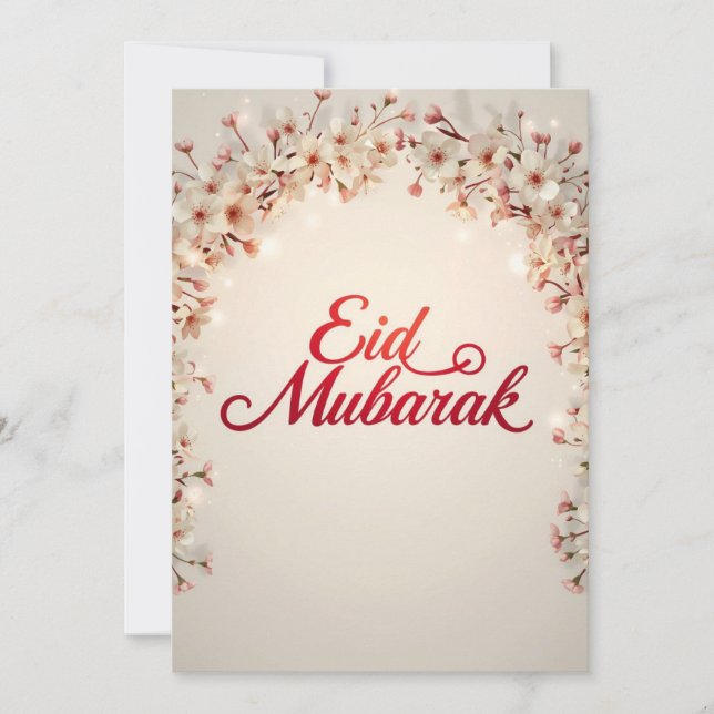 Convites Eid mubarak for Eid Fitr Card (Frente)