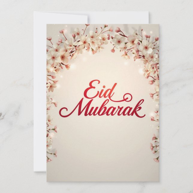 Convites Eid mubarak for Eid Fitr Card (Frente)