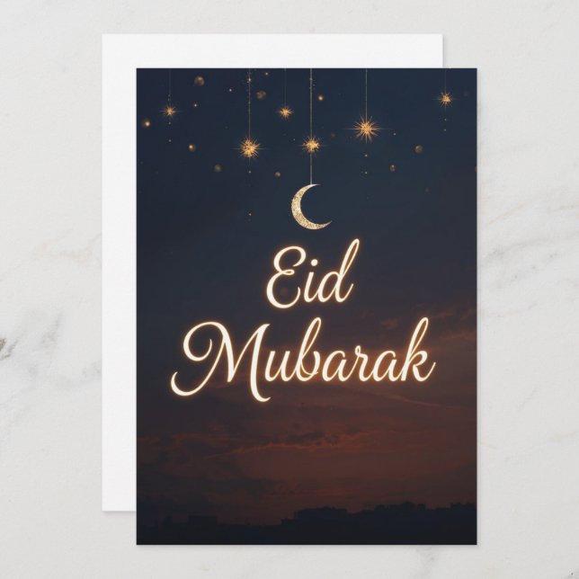 Convites Eid mubarak Personalized modern Card (Frente/Verso)