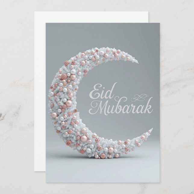 Convites Eid mubarak Personalized Modern Card (Frente/Verso)