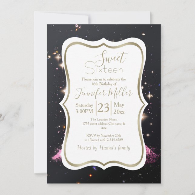 Convites Eiffel Tower Night Moon           (Frente)