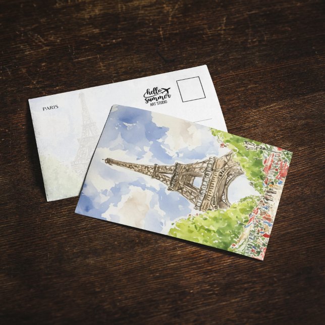 Convites Eiffel Tower Paris França Watercolor (Criador carregado)