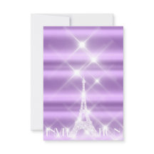 Eiffel Tower Paris Sparly Stars Purple Diamond