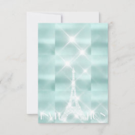 Convites Eiffel Tower Paris Sparly Stars Tiffany Diamond
