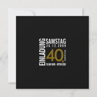 Convites Einladung/Einladungskarte 40. Geburtstag (Rote 40)