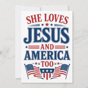 Convites Ela Ama Jesus e a América Também